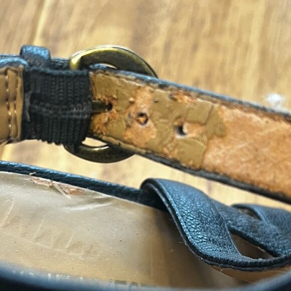 Nine West Black Lace Up Wedges Sz 10 1/2 - Picture 6 of 7